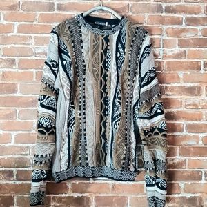Men's Vintage 90's Bachrach Sweater Multi Color Brown Black Top Large Tall LT